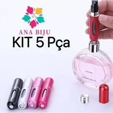 KIT 5 unidades Porta Perfume Recarregavel Portatil Spray 5ml-INLIS ANA