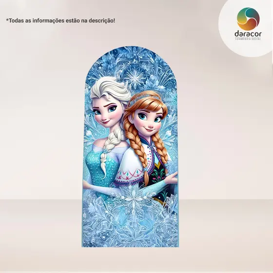 Capa Para Painel Princesas do Gelo Romano C/Elástico Retangular C/Overlock Face Única - R05