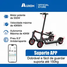 Patinete Elétrico Adulto Dobrável 550W Até 150Kg 40KM Autonomia 40KM/H Scooter Portátil Reforçado