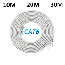 Cabo de Rede RJ45 Cat6 Alta Velocidade para Internet - Disponível em 10M 20M 30M (Interno/Externo)
