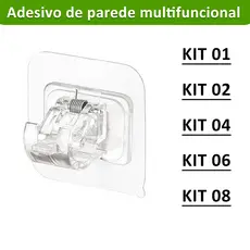 Kit 1/2/4/6/8 Suporte Para Barra de Cortina Adesivo Instalação Sem Pregos e Ajuste Fácil