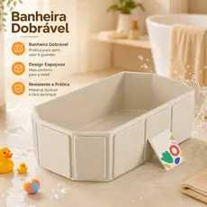 Banheira de Bebê Dobrável Infantil Antiderrapante Portátil Fácil de Guardar