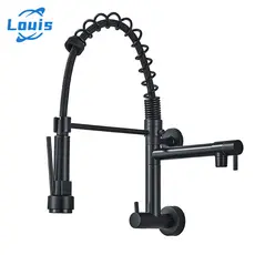 Louis Torneira Cozinha Gourmet Água Fria Única Montada Na Parede Latão Flexível Spray Monocomando