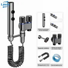 Louis Kit Ducha Higiênica Para Banheiro Duas Saídas De 1/2 Mm Com Registro Conjunto De Pulverizador