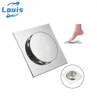 Louis Ralo Click Veda-Cheiro Inteligente 10x10 cm - 15x15 cm Quadrado Inox para Banheiro