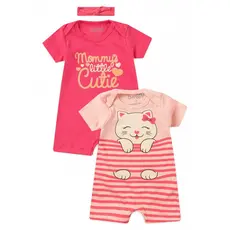 Kit Roupa Bebê Menina Rompers Macacão Banho De Sol Mamãe