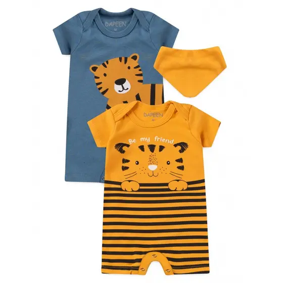 Kit Roupa Bebê Menino Rompers Macacão Banho De Sol Friend