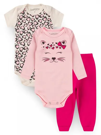 Kit Body Bebê Menina Suedine Oncinha