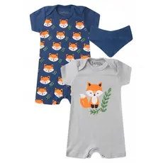 Kit Macacão Bebê Menino Suedine Raposa