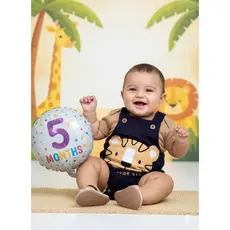 Conjunto Jardineira Bebê Menino Suedine Tiger
