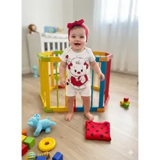 Kit Macacão Bebê Menina Suedine Ursinha Encantada