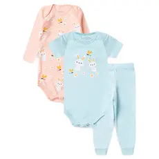 Kit Body Bebê Menina Suedine Coelinho