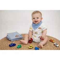 Kit Macacão Bebê Menino Suedine Carrinhos