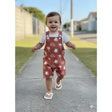 Conjunto Jardineira 2 peças, Bebê Menino Suedine Coqueiros