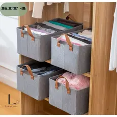 KIT 4 Organizador De Caixas De Armazenagem De Roupas Grandes Dobráveis Gavetas De Armários De Guarda