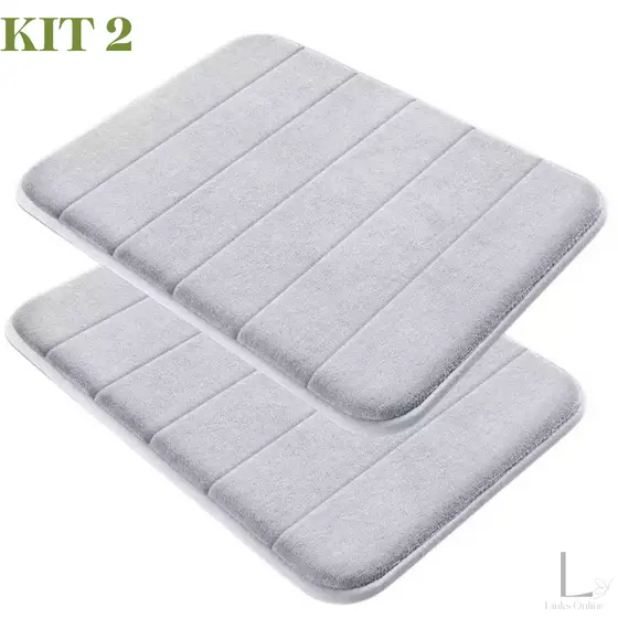 Kit 2 Tapete De Banheiro Soft Macio Secagem Rápida 60x40cm