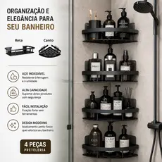 Conjuntos 4 Peça Organizador Banheiro Suporte Banheiro Prateleira Adesivo Multiuso Qualidade