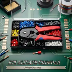 Kit Alicate Crimpar Prensa Box Com 1200 Terminal Ilhós 0,25 A 10mm