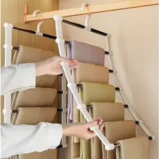 Kit Cabides 7 Divisório Para Calças Toalhas Cachecóis Organizador De Roupa Aço Inox Reforçado Resistente
