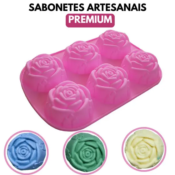 Molde Forma de Silicone Para Sabonete Artesanal Perfeito Para Sabonetes em Formato de Flor Delicada