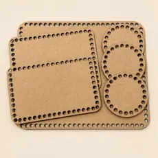 Kit Higiene Bebê MDF Crochê 6 Peças Base para Fio de Malha Corte Laser