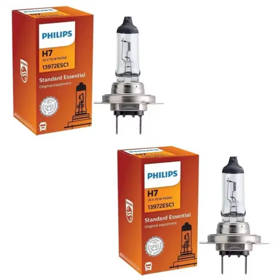 Par Lâmpadas Philips H7 24V 70W Halógena para Caminhão / onibus Veículos Pesado