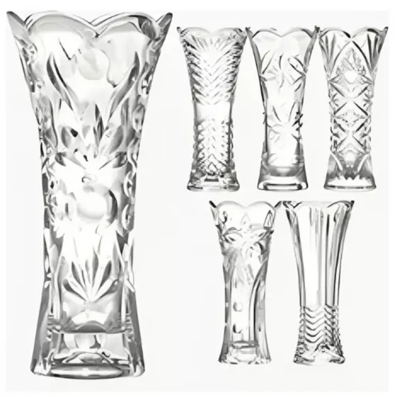 Kit 2 Vaso Decorativo 19cm em Vidro Resistente Estilo Europeu