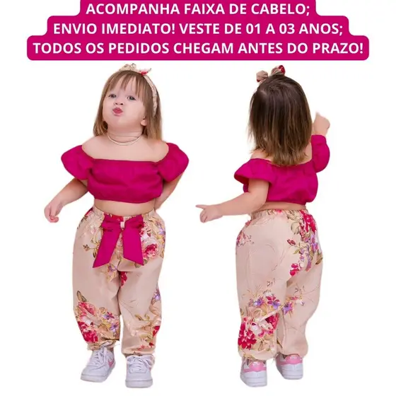 Conjunto Infantil Menina Promoção 1, 2, 3 ANOS