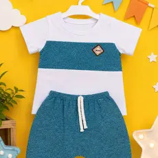 Kit 2 Peças Roupa Bebê Conjunto Camiseta e Bermuda 3 á 6 meses