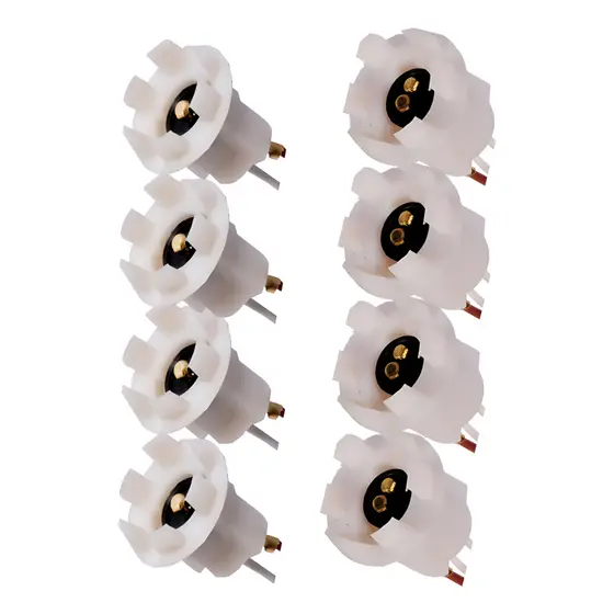 8x Soquete Margarida Universal Lampada 4x 2polos E 4x 1polo Preto