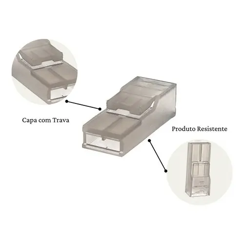 Capa terminal femea 6,3mm com trava 100 pecas