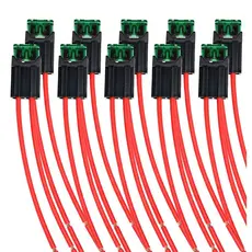 10 x Porta Fusível com cabo de 4mm² e Fusível de lamina 30A