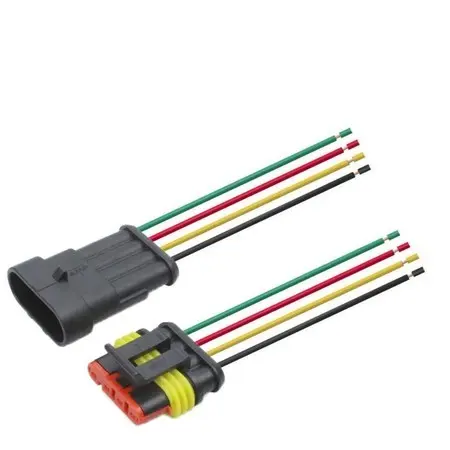 Kit Conector Plug Universal Superseal Selado 4 Vias Macho E Fêmea