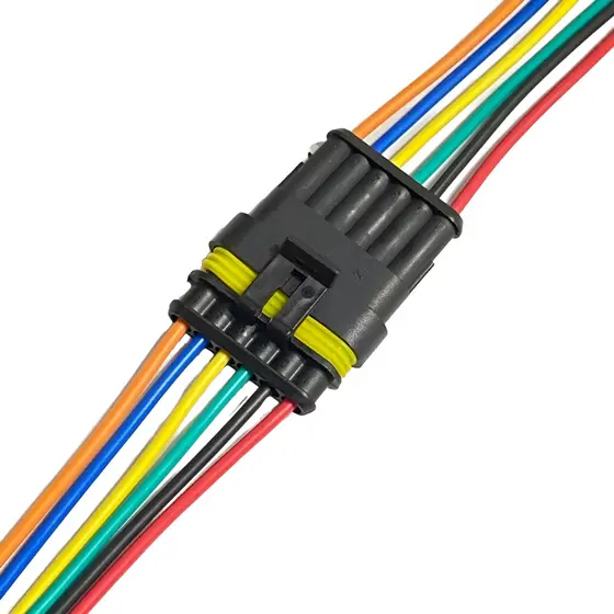 Conector Chicote 6 Vias Selado Impermeável Macho E Femea
