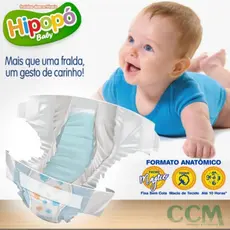 Kit 2  pacotes Fraldas bebe infantil hipopó vários tamanho  P M G XG XXG