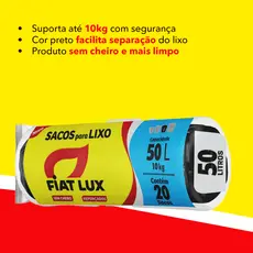 Saco de Lixo Preto 50 Litros Reforçado Com 20 Unidades Reciclavel