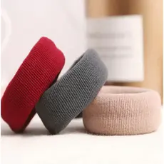 2-12 Peças/Conjunto De Laços De Cabelo Pretos De Alta Elasticidade Com Design De Faixa De Cabelo Espessa