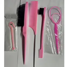 6pcs Conjunto Ferramentas Trança Francesa Loop Elástico Para Remoção Faixas Cabelo Styling Do Cortador Pente