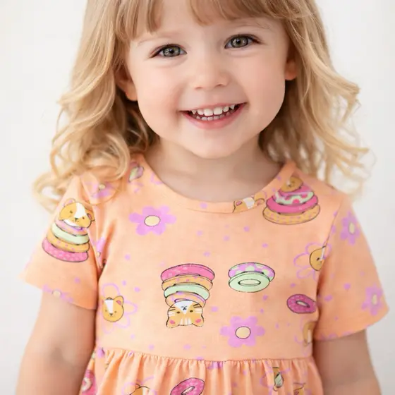 VESTIDO MENINA MALWEE KIDS 12 18 24M COTTON MACIO CONFORTÁVEL BEBÊ PROMOÇÃO