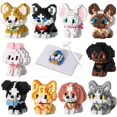 Novo Bloco De Construção Dos Desenhos Animados Brinquedo Cão E Gato animal Ornamento  Criança Presente Aniversário