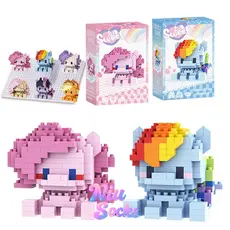 mini Bloco De Construção De Pônei Colorido De Desenho Animado Quebra-Cabeça 3D Brinquedo Infantil Presente De Natal