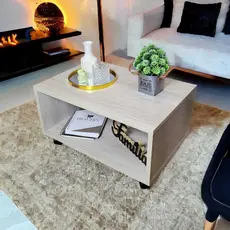 Mesinha De Centro Mesa De Centro Mesa de Canto Rodinhas Lateral Apoio Casa Decoração Sala