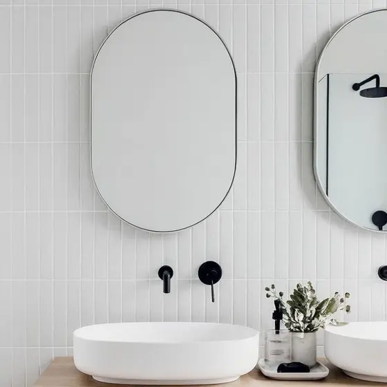 Espelho Decorativo Oval 80x50cm Moderno para Sala Banheiro e Quarto