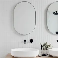 Espelho Decorativo Oval 80x50cm Moderno para Sala Banheiro e Quarto