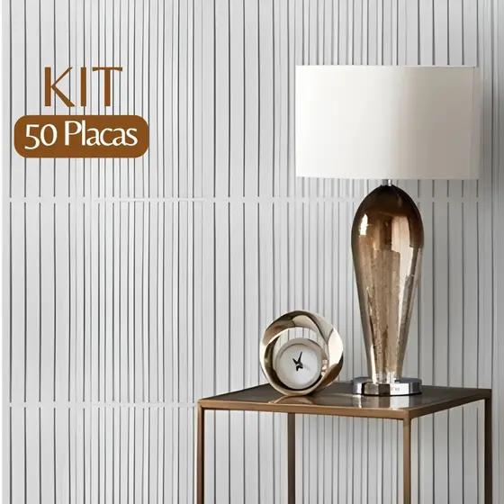 Kit 50 Placas 3D PVC 25x25cm Revestimento Decorativo de Parede Moderna