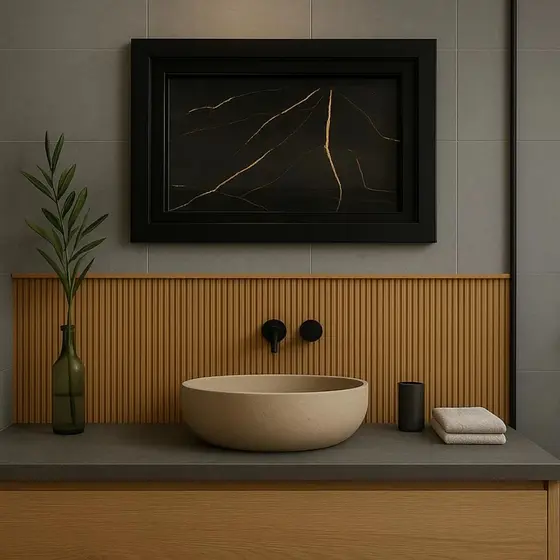 Nicho Porcelanato Embutir Banheiro 60x30cm Preto Branco Bronze Luxo