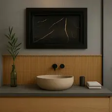 Nicho Porcelanato Embutir Banheiro 60x30cm Preto Branco Bronze Luxo