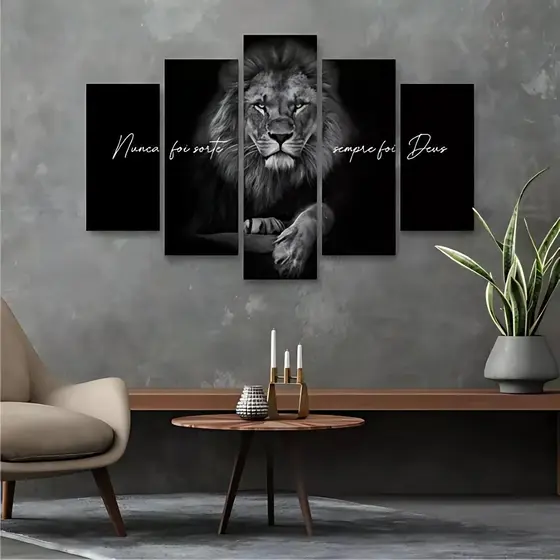 Quadro Mosaico Decorativo para Sala Quarto e Escritório - Kit com 5 Peças