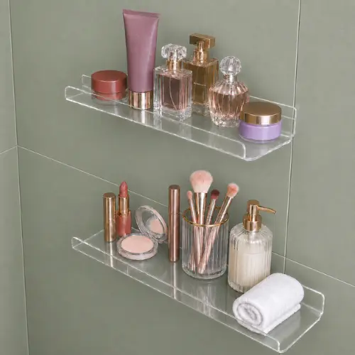 Prateleira Flutuante  Acrílico Organizadora Quarto/Sala/Cozinha - Formato U - Tênis Bonecos Tempero Shampoo Celular