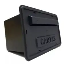 Caixa Correio Carta Pvc Embutir Sobrepor Gradil Portão Preto